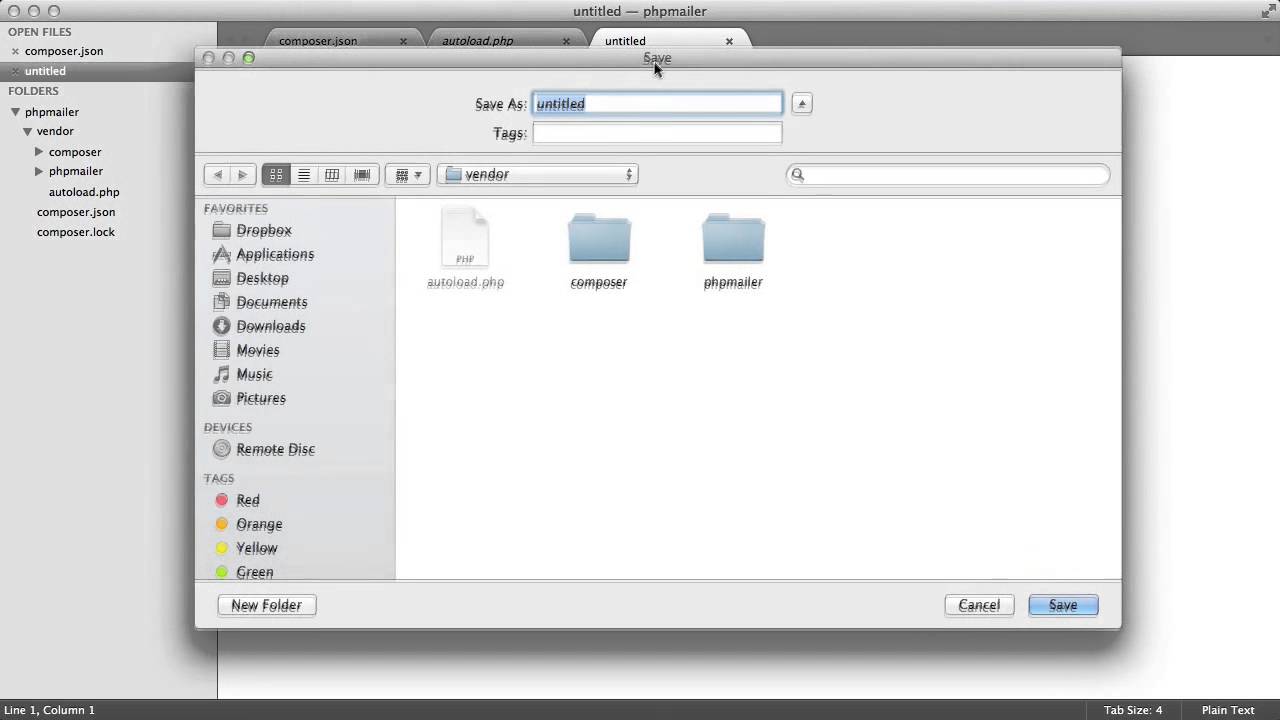 xampp install phpmailer